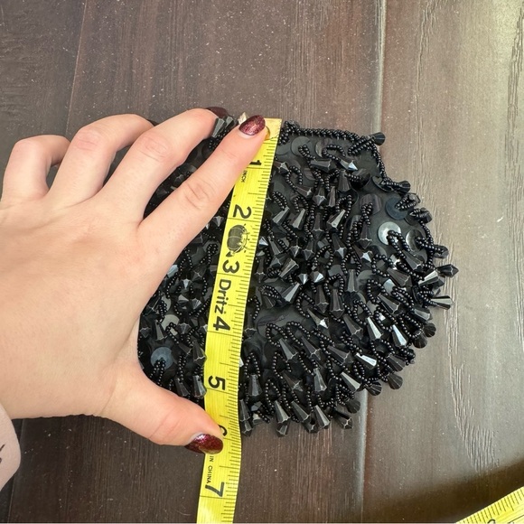 Vintage Black Beaded Clutch formal - Picture 6 of 6